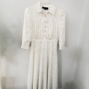 Chic White Long Sleeve Dress